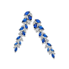 Blue Leaf Drop Earrings