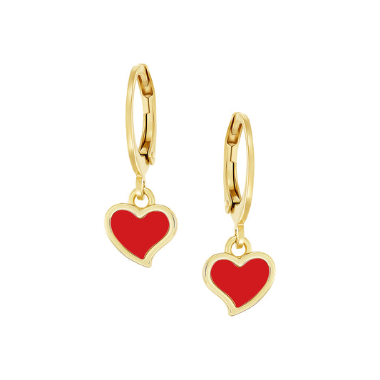 Tilted Heart Hanging Earrings