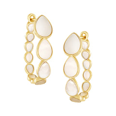 Mother of Pearl Teardrop Hoop Earrings