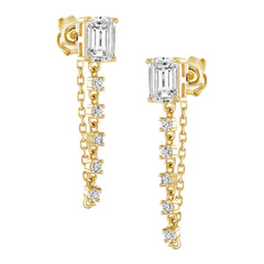 Rectangle Chain Earrings