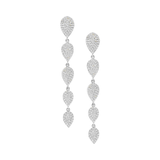Pave Teardrop Drop Earrings