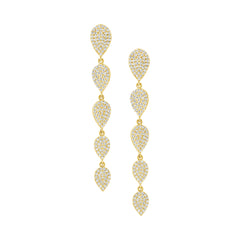 Pave Teardrop Drop Earrings