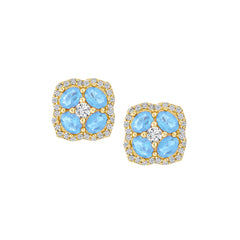 Square Four Stone Studs