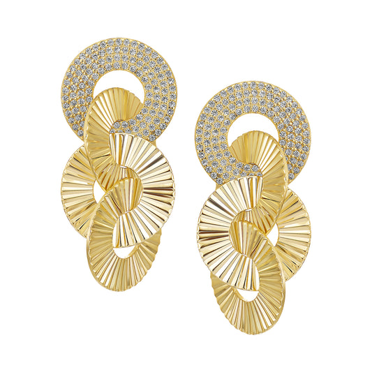 Triple Circular Intertwined Earrings