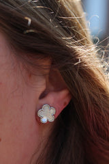 Classic Floral Stone Studs