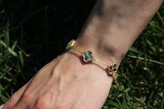 Gold Matt Shine Clover Bracelet