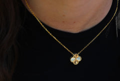 Gold Matt Shine Clover Necklace