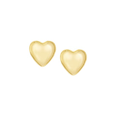 Puffed Shiny Heart Studs