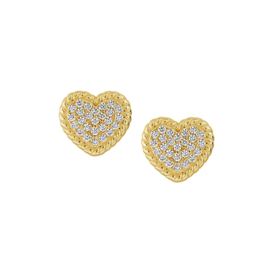 Filled Heart Studs
