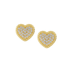 Filled Heart Studs
