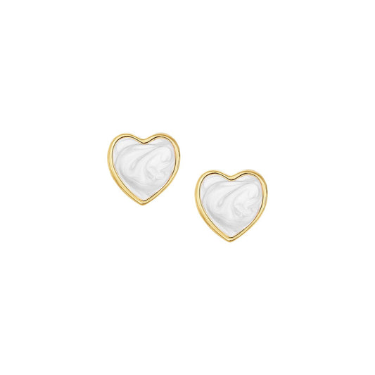Swirly Enamel Heart Kids Stud Earring