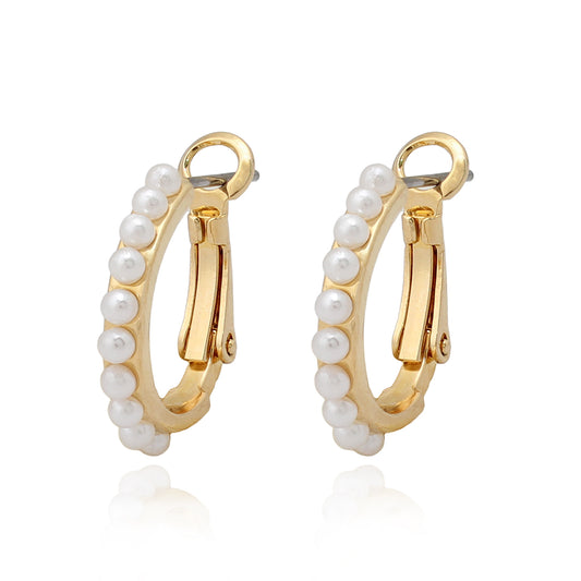 Dainty Pearl Hoops