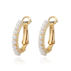 Dainty Pearl Hoops