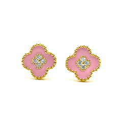 Enamel Clover Studs