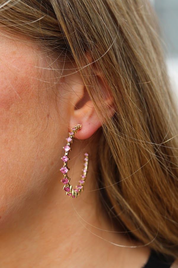 Colored Dot Hoops