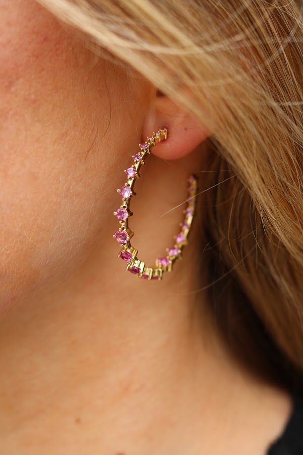 Colored Dot Hoops