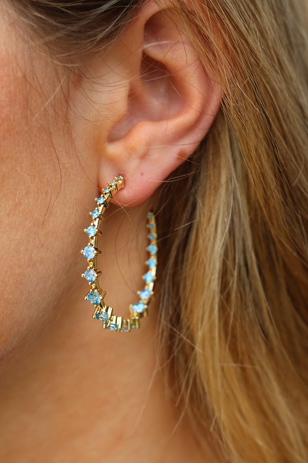 Colored Dot Hoops