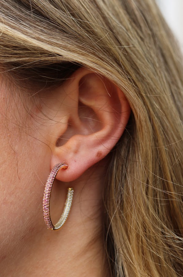 Ombre Pave Hoops
