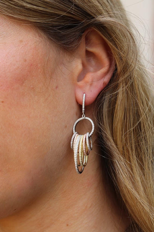Tricolor Loop Earrings