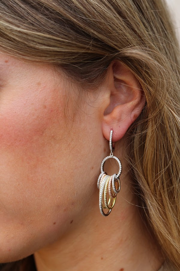Tricolor Loop Earrings