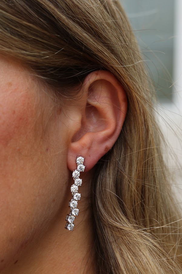 Zig Zag Tennis Drop Earrings