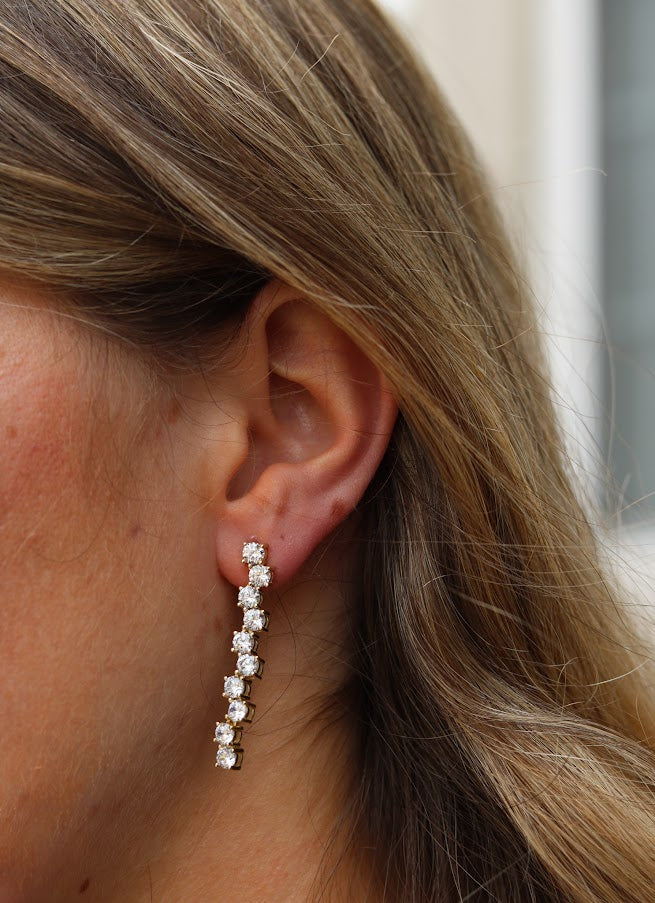 Zig Zag Tennis Drop Earrings