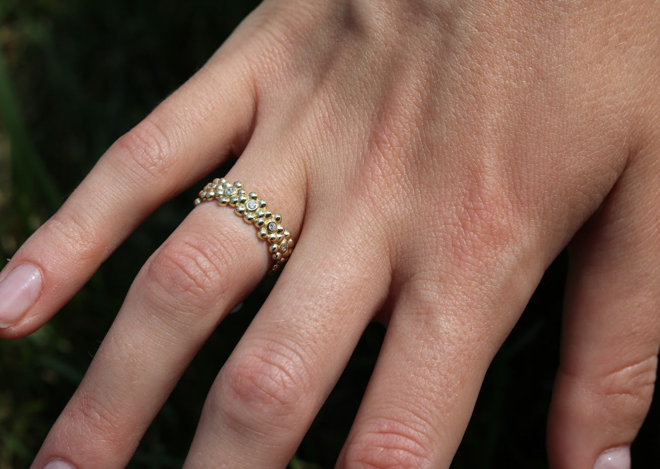 Beaded Floral Ring