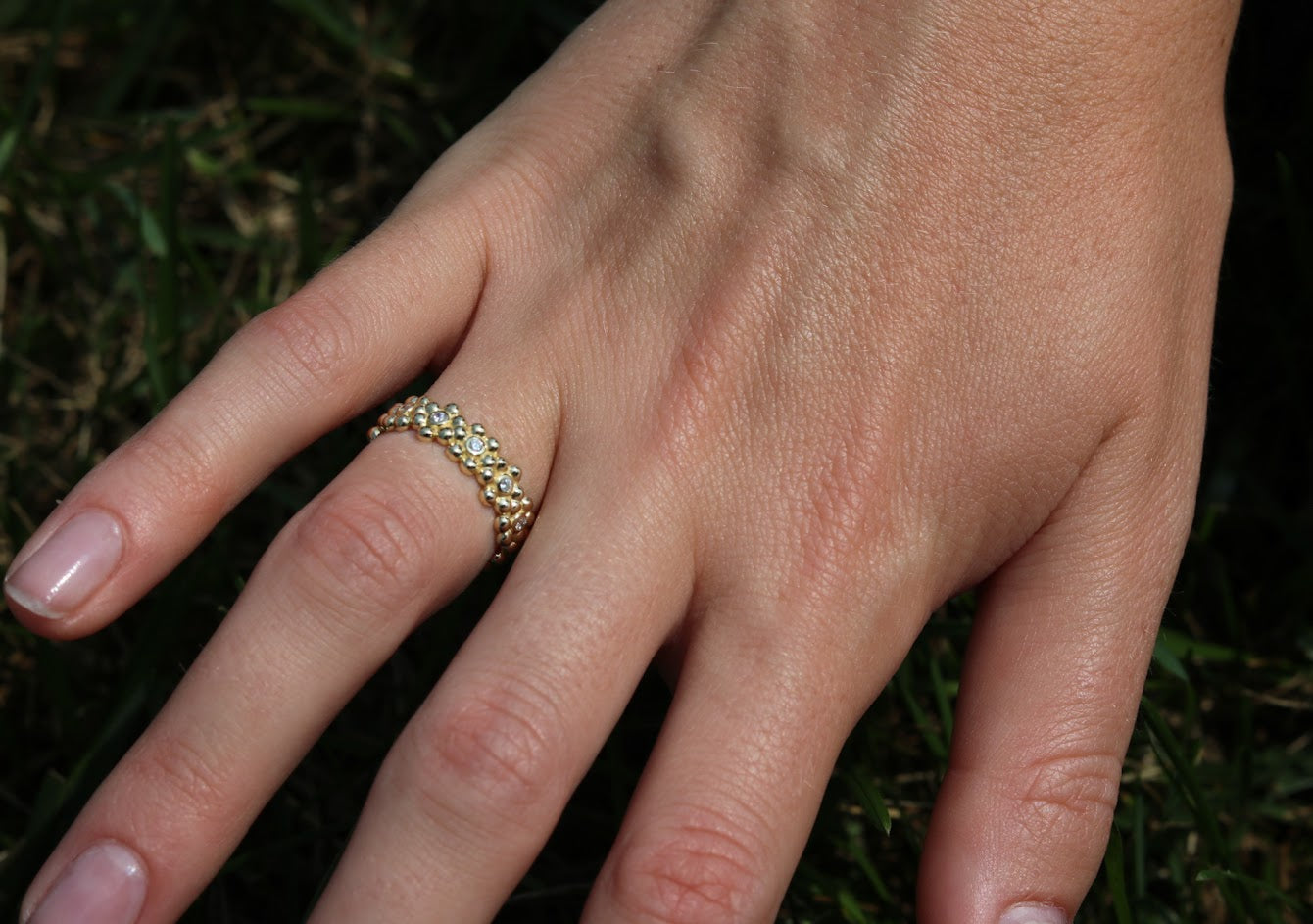 Beaded Floral Ring