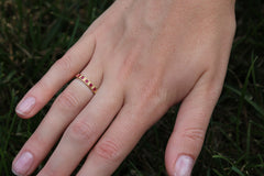Thin Squared Detailed Stone Ring