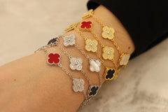 Small Pave Clover Bracelet