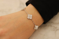 Small Pave Clover Bracelet