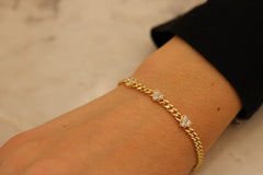 Link Dainty Triple Heart Bracelet