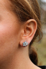 Double Floral Mother Of Pearl Studs