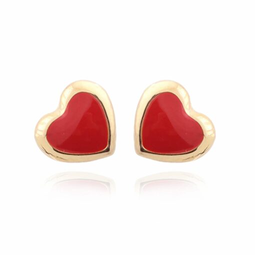 Enamel Heart Studs