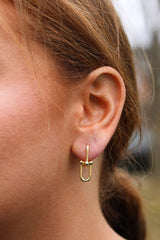 Intertwined Link Hoop Earrings