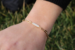 Rectangle Pave Link Bracelet