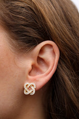 Baguette Swirled Post Earrings