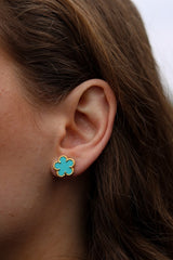 Classic Floral Stone Studs