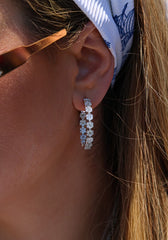 Pave Floral Hoops