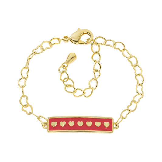 Red Enamel Bar Bracelet