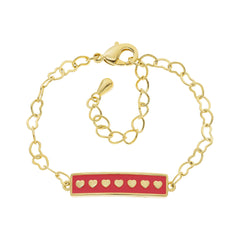 Red Enamel Bar Bracelet
