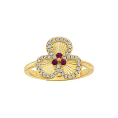 Overlapping Petals Flower Ring