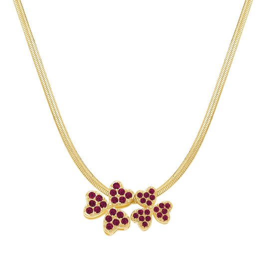Spaced Petal Clovers on Snake Chain Pendant