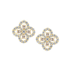 Four Stone Clover Stud Earring