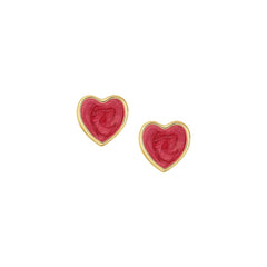 Swirly Enamel Heart Kids Stud Earring