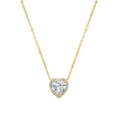 Heart Halo Solitaire Necklace