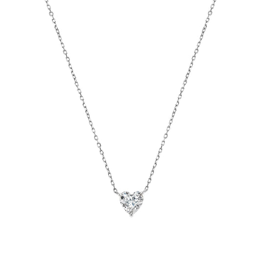 Dainty Heart Solitaire Necklace