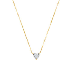Dainty Heart Solitaire Necklace