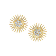 Gold Sunrays Stud Earring