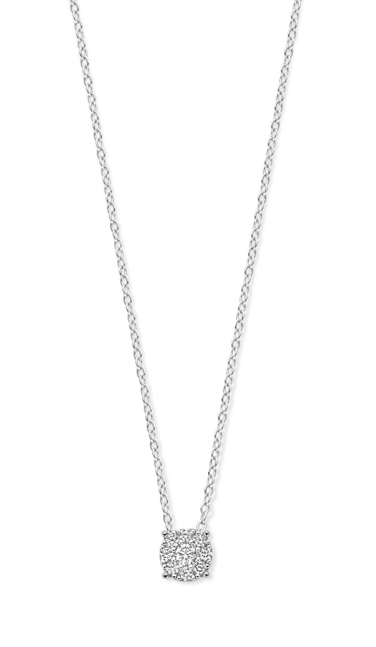 Small Pave Solitare Necklace